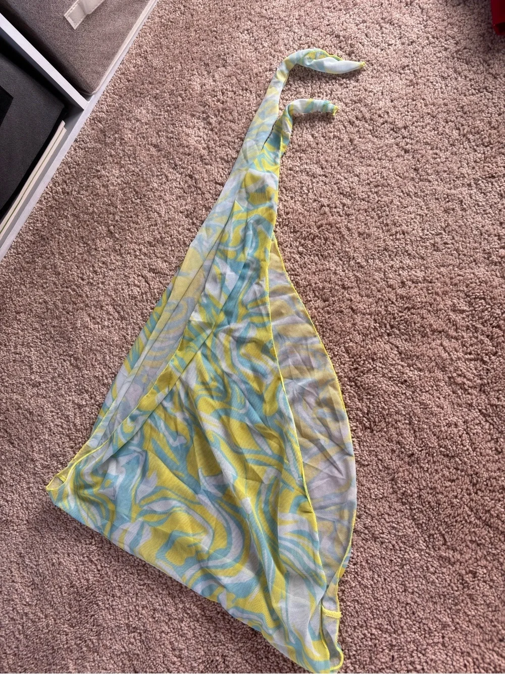 Shein abstract print bikini bottom and matching cover-up sarong size M NWT